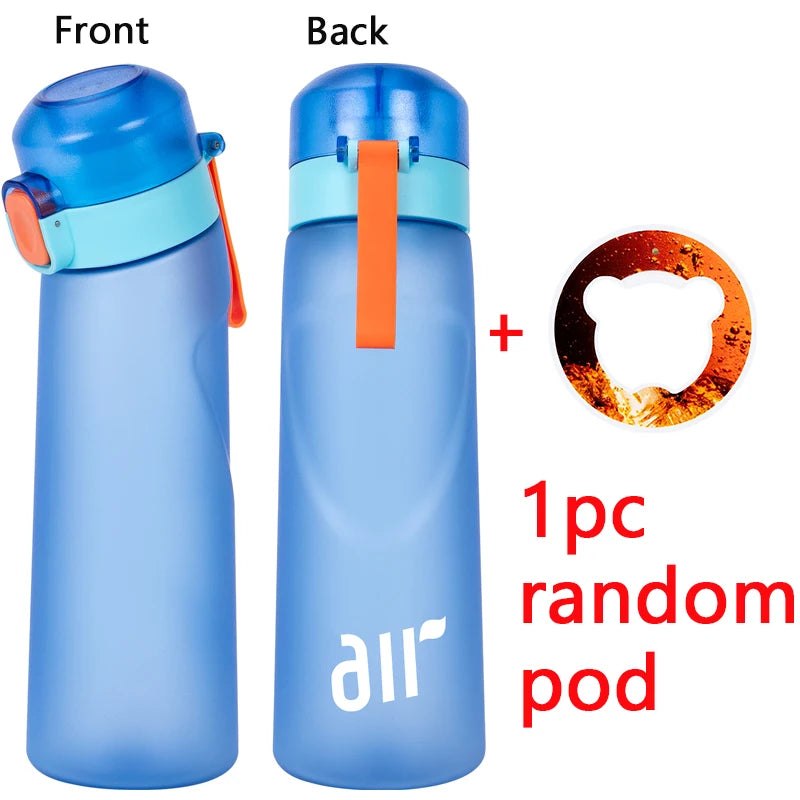 1pc Air Water Bottle With 1pc Random Flavor Pods Portable Transparent With Straw Leak Proof for Outdoor Sports Fitness Gym