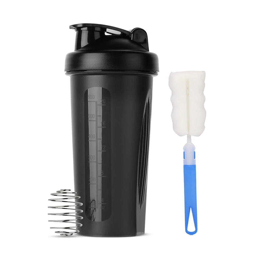 600ml Shaker Bottle 20oz Protein Shaker Plastic Bottle Portable Fitness Bottle for Fitness Enthusiasts Athletes