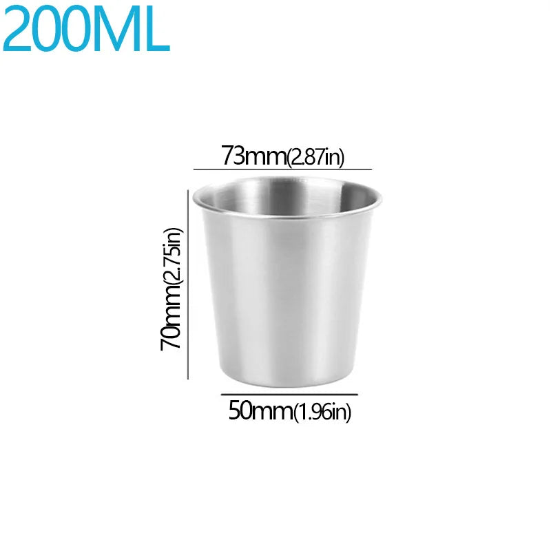 Stainless Steel Metal Cup Beer Cups Household Office Bar Wine Glass Coffee Tumbler Travel Camping Mugs Tea Mug Set Outdoor - Gabriel