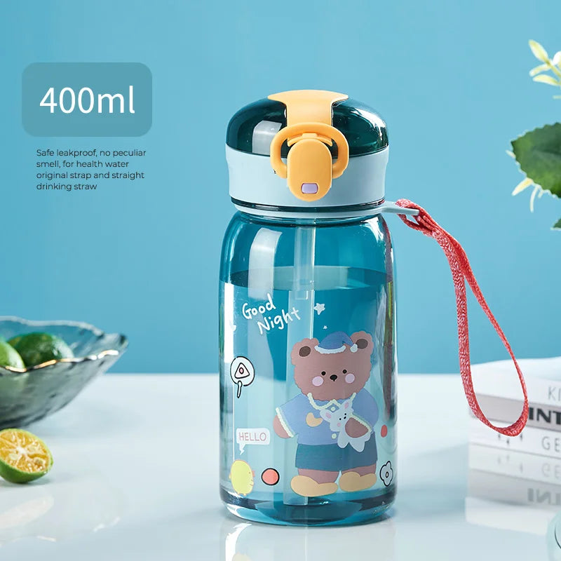 GIANXI Kids Water Sippy Cup With Straw Cartoon Leakproof Water Bottles Outdoor Portable Drink Bottle Children's Lovely Cup