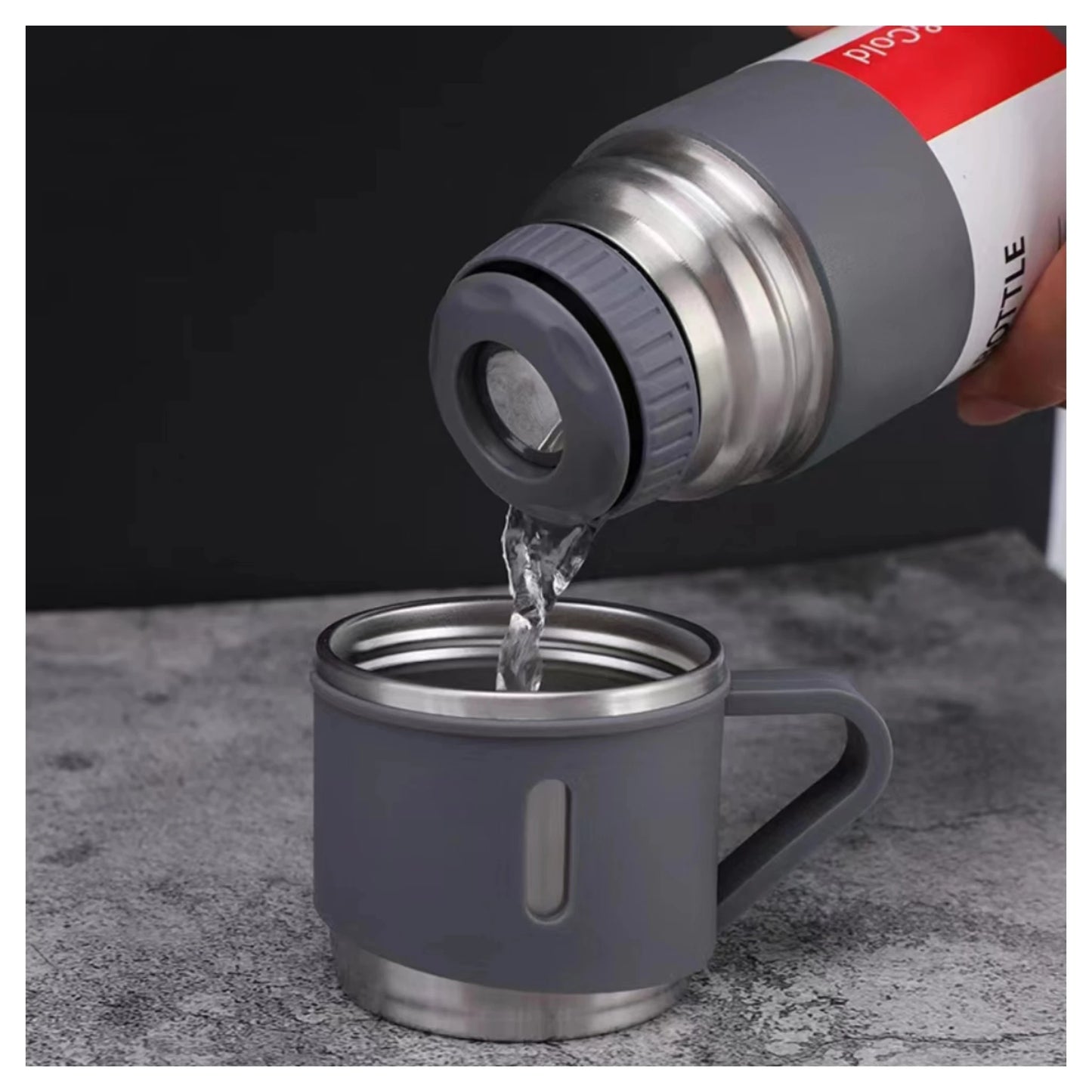 Modern Minimalist Style Large Capacity Portable Stainless Steel Vacuum Insulated Drinking Cup Equipped With A Drinking Cap