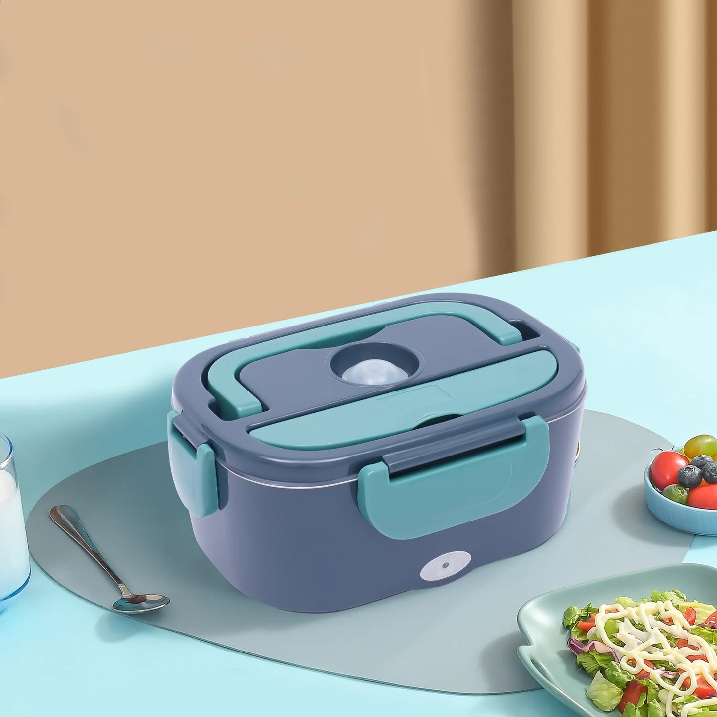 3-in-1 Electric Lunch Box 1.5L Portable Food Warmer with Vehicle Powering Cable and  Socket Powering Cable