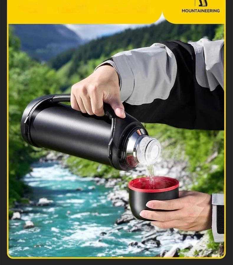 GIANXI 1.2L Large Capacity Kettle Outdoor Camping Thermos Outdoor Travel Coffee Thermos Portable Vacuum Cup