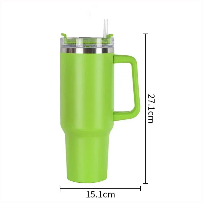 2024 New 40oz Stainless Steel Thermal And Cold-insulating Straw Portable Large-capacity Water Cup Suitable For stanley cup - Gabriel