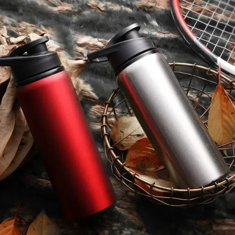 1-15PCS Portable Stainless Steel Bicycle Water Bottle Straight Drinking Outdoors Sports Travel Kettle Metal Water Bottle