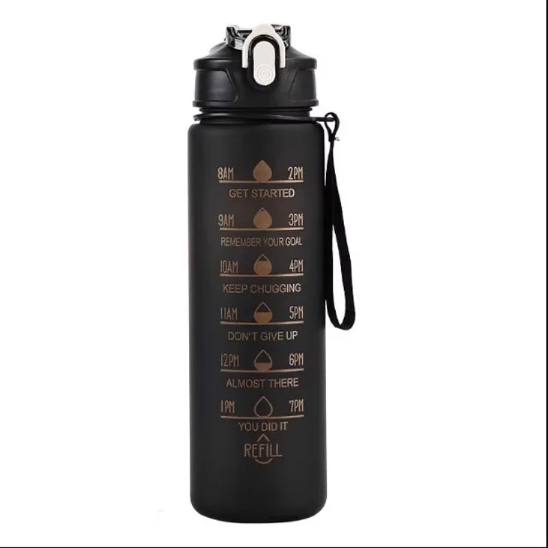 Sports Water Bottle with Time-Tracking Straw Leak Proof Locking Flip Cover for Easy Carry Ideal for Outdoor Adventures