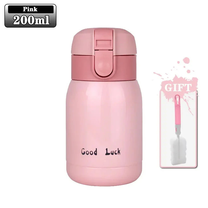 200ml Cute Candy Mini Thermos Cup Kids Cartoon Hot Water Bottle Stainless Steel Thermal Coffee Mug Vacuum Flask Insulated