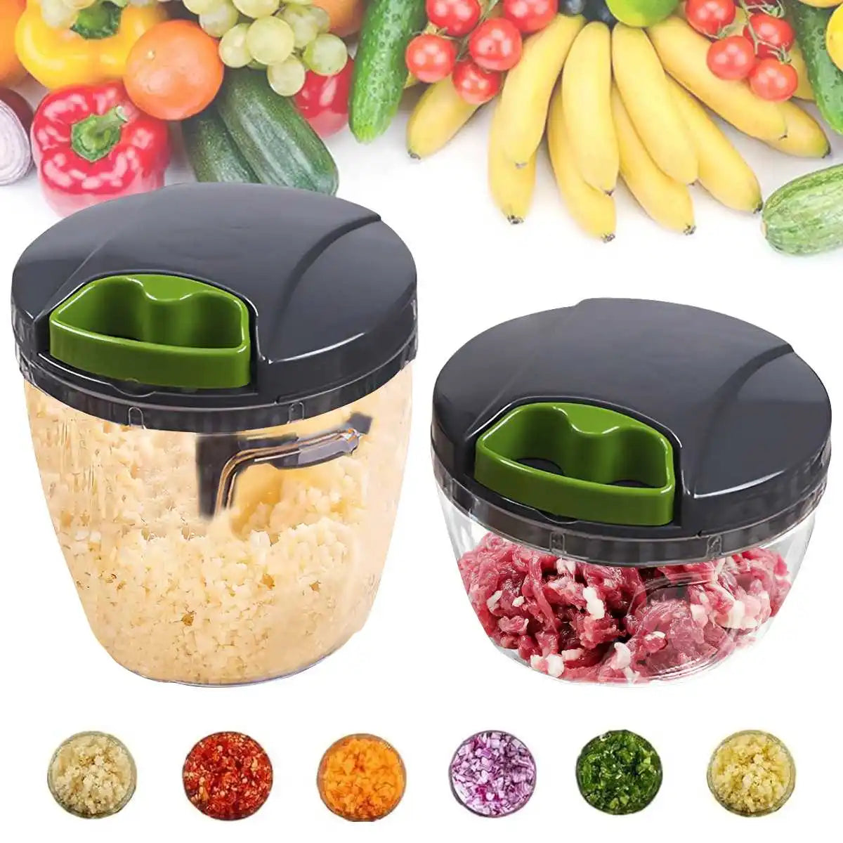 600/1000ml Manual Food Chopper Hand Pull String Vegetable Cutter Onions Garlic Chopper Fruits Herbs Nuts Kitchen Food Processor