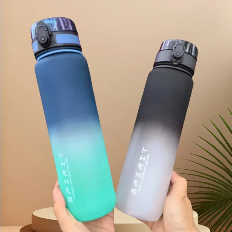 500 ml/650 ml/1000 ml Sportflasche mit großem Fassungsvermögen, motivierend, auslaufsicher, tragbar, wiederverwendbar, Plastikbecher, für Outdoor-Reisen, Fitnessstudio