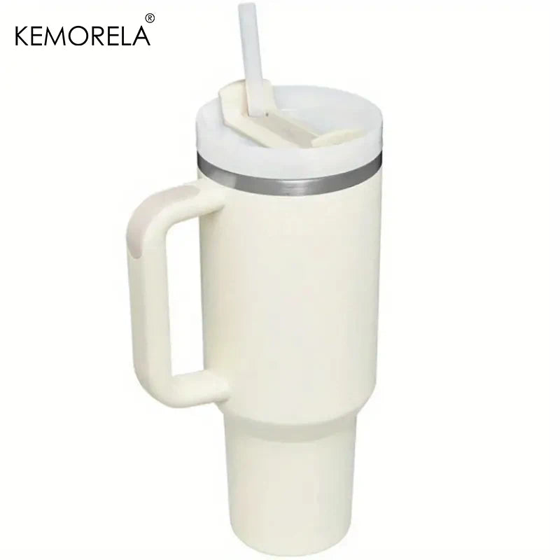 KEMORELA Tumbler With Handle Lid Straw Stainless Steel Water Bottle 887/1182ML Vacuum Thermos Cup Travel Car Coffee Mug - Gabriel