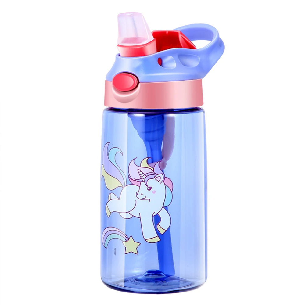 480 ml Kinderwasserflasche mit Strohhalm, Kinderwasser-Schnabeltasse, Kinder-Plastikflaschen, Outdoor-Trinkflasche für Studenten