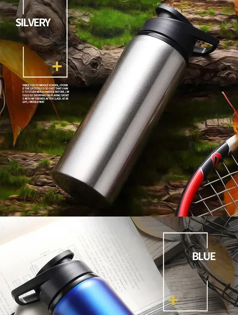 600ml Large Capacity Stainless Steel Sports Water Bottle for Outdoors Camping Cycling My Leak-proof Bike Travel Bottle