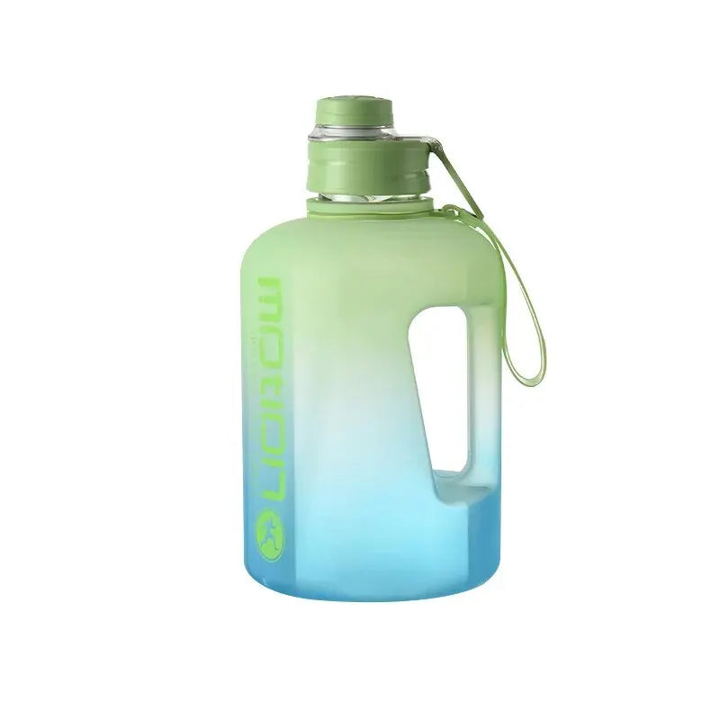 2.2L Large Capacity Sports Water Bottle Outdoor Fitness Kettle Gradient Plastic Water Cup Students Portable Big Ton Ton Barrel