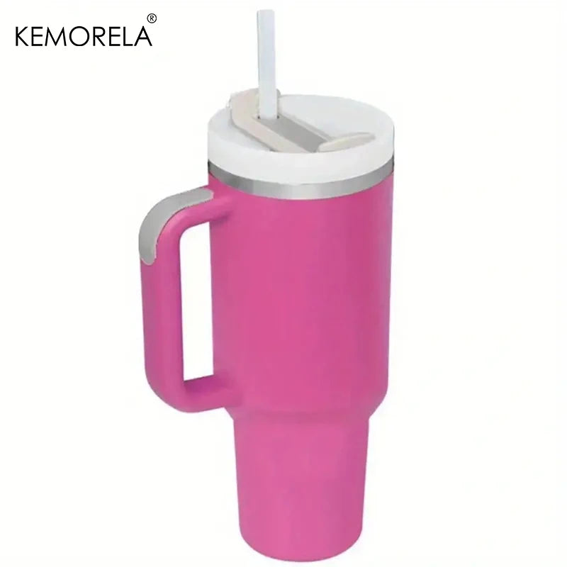 KEMORELA Tumbler With Handle Lid Straw Stainless Steel Water Bottle 887/1182ML Vacuum Thermos Cup Travel Car Coffee Mug - Gabriel