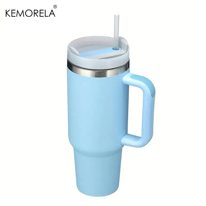 KEMORELA 30&40 oz Tumbler With Handle Lid Straw 887/1182ML Stainless Steel Water Bottle Vacuum Thermos Cup Travel Car Coffee Mug - Gabriel