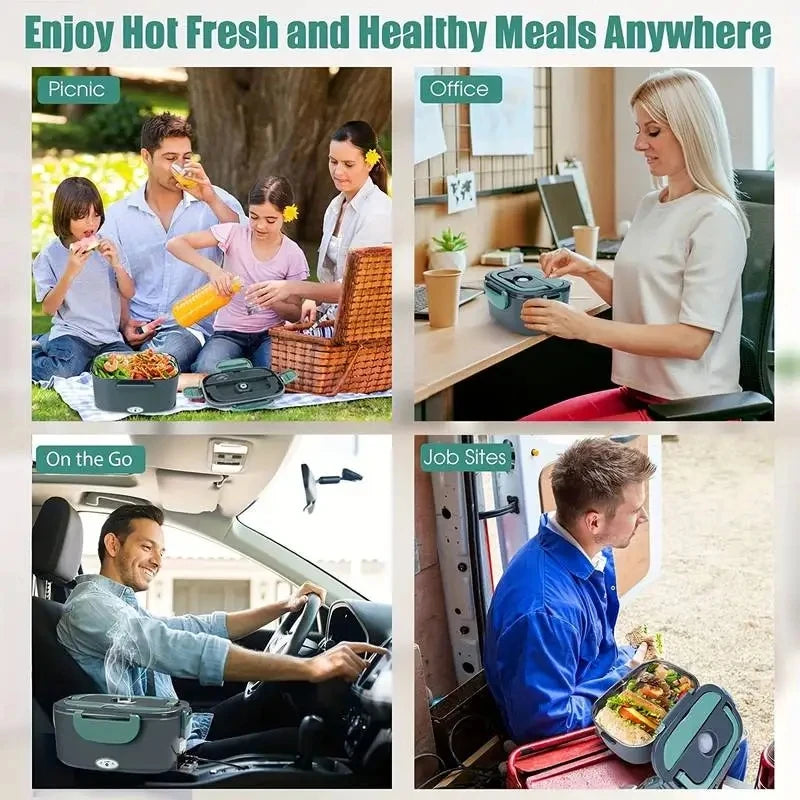 Portable Food Warmer Container Electric Lunch Box Stainless Steel for Car Truck Home Office Factory 110V//220V