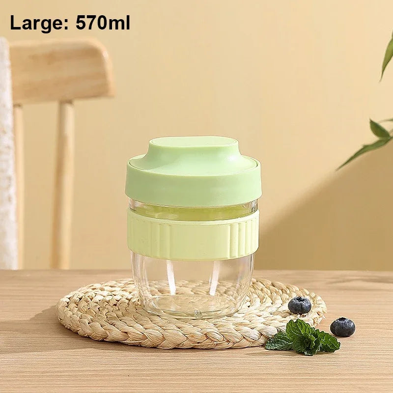 480/570ml Breakfast Cup Portable Oatmeal Cereal Nut Yogurt Salad Cup With Spoon Picnic Lunch Box Students Food Storage Container - Gabriel