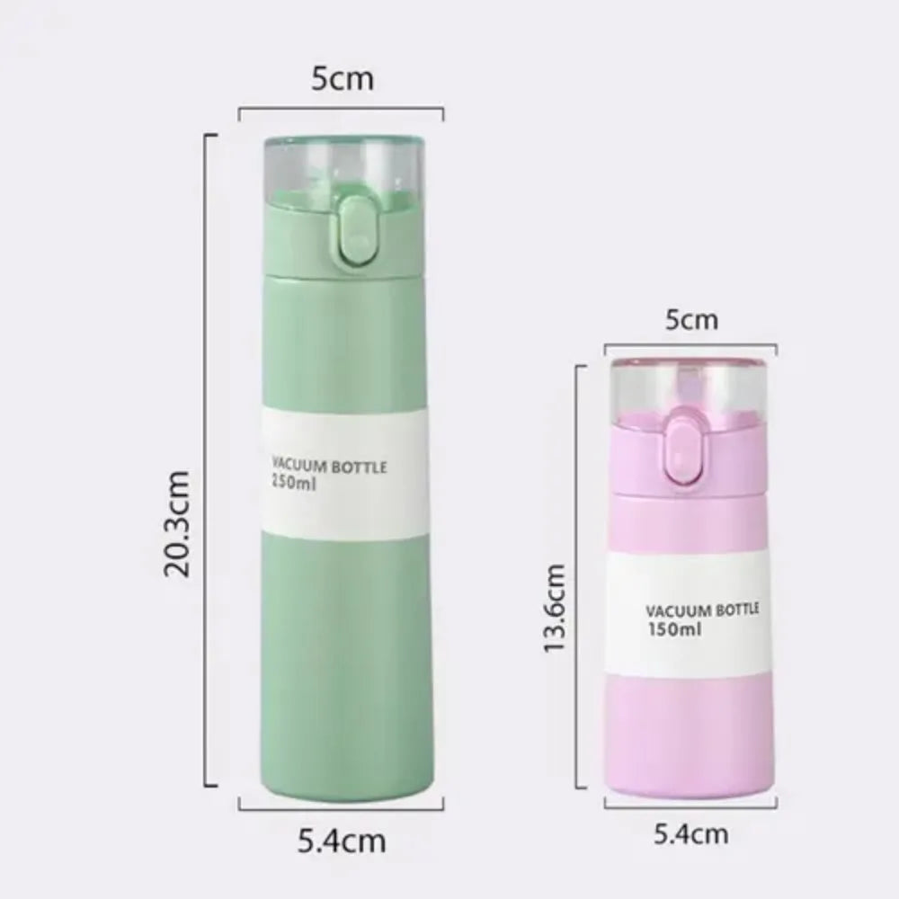 150/250ml Mini Thermos Cup Durable One-button Opening Thermal Mug High Quality Stainless Steel Water Cup With Straw