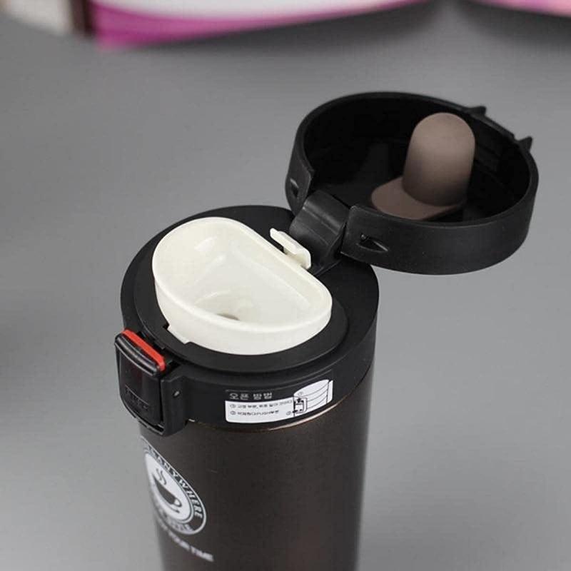 380/500ml Insulated Coffee Cup Tea Cup Double-layer Stainless Steel Vacuum Insulated Outdoor Sports Creative Bouncing Coffee Cup