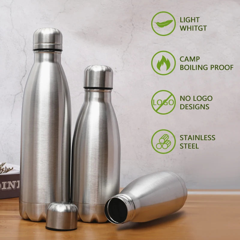 Stainless Steel Water Bottle Cycling Sports Drinking Cup Leakproof Portable Water Bottles Outdoor Camping Hiking Gym Kettle 2024 - Gabriel