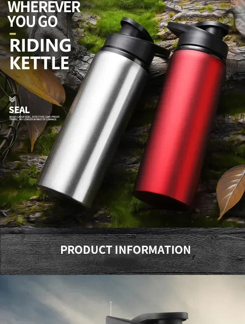 600ml Large Capacity Stainless Steel Sports Water Bottle for Outdoors Camping Cycling My Leak-proof Bike Travel Bottle