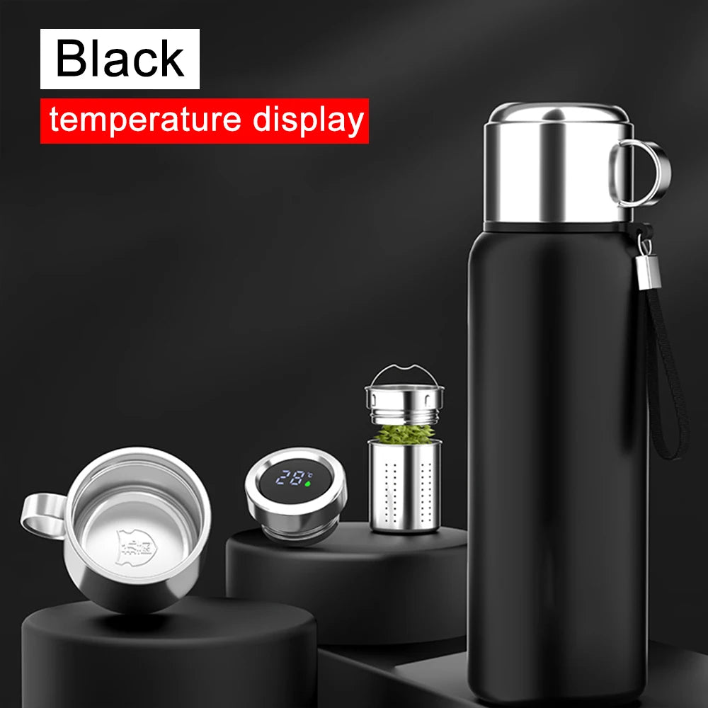 Large Capacity Stainless Steel Thermos Bottle LED Temperature Display Smart Water Bottle For Outdoor Vacuum Flask Thermal Mug