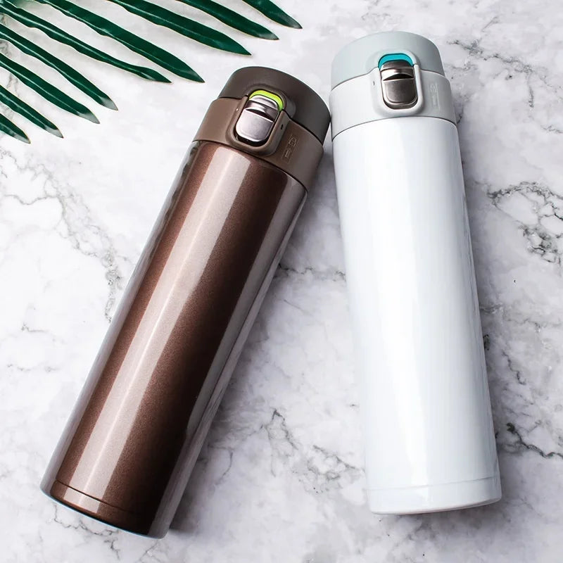 500ML Stainless Steel Bouncing Cover Vacuum Flask Thermos Cup Coffee Tea Milk Thermo Bottle Stainless Steel Coffee Mug Thermos - Gabriel