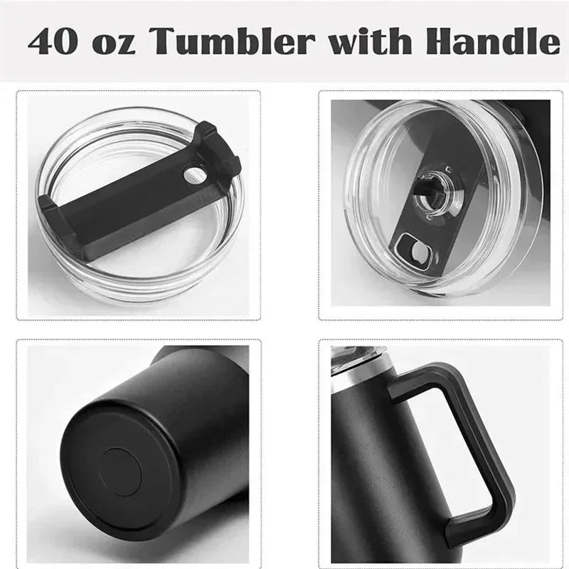 40oz Stainless Steel Water Bottle  Car Coffee Mug Personalized Tumbler with Handle Lid Straw Vacuum Thermos Cup - Gabriel