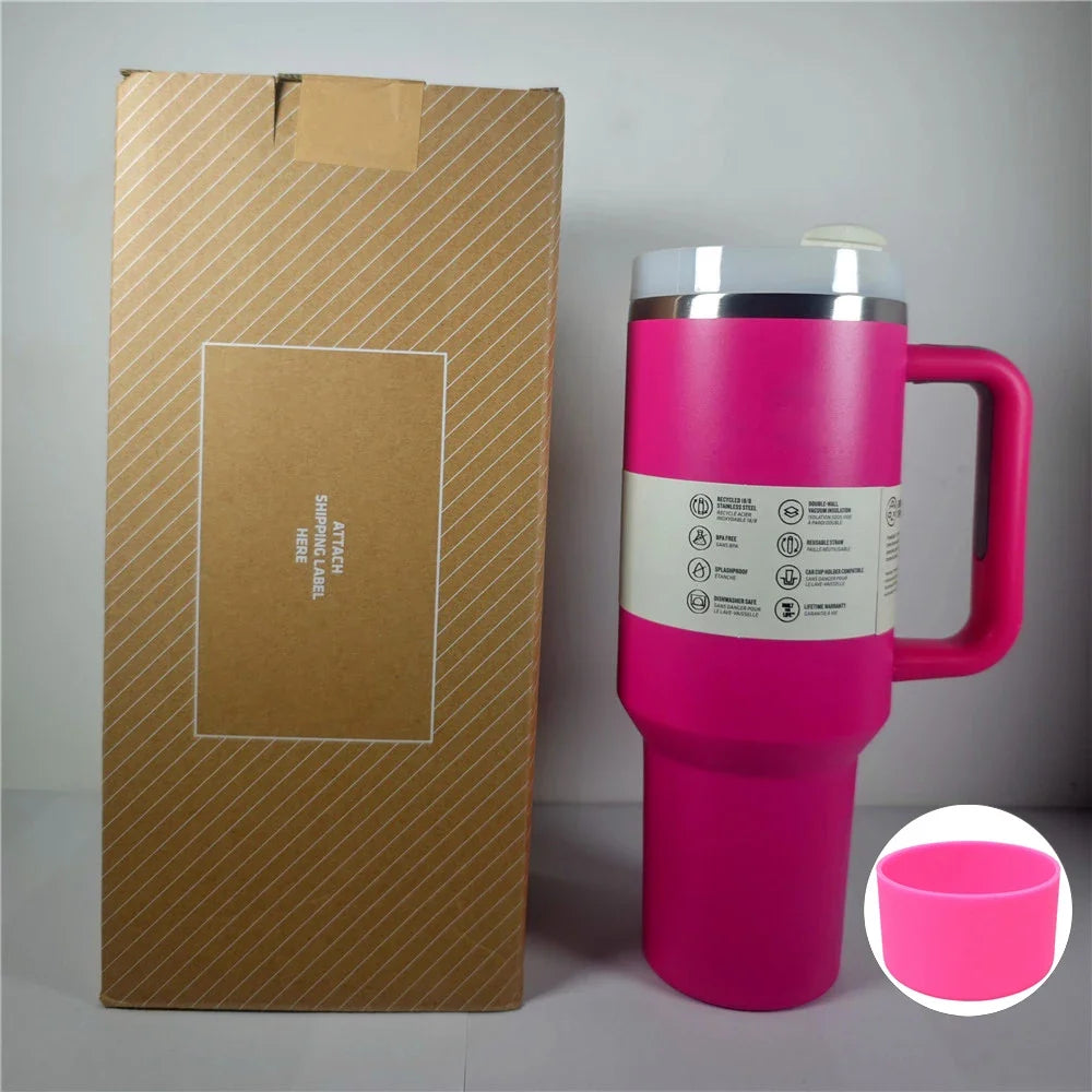 40oz Tumbler with Handle Flask Lasting Hot Water Thermos Stainless Steel Thermal Cups for Sport Bottles Iced Cooffee Mug