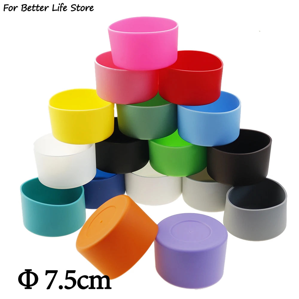 For Better Life 1Pc 7.5cm Soft Silicone Cup Bottom Sheath Protector Sleeve For Glass Water Tea Bottle Anti Damage Accessories