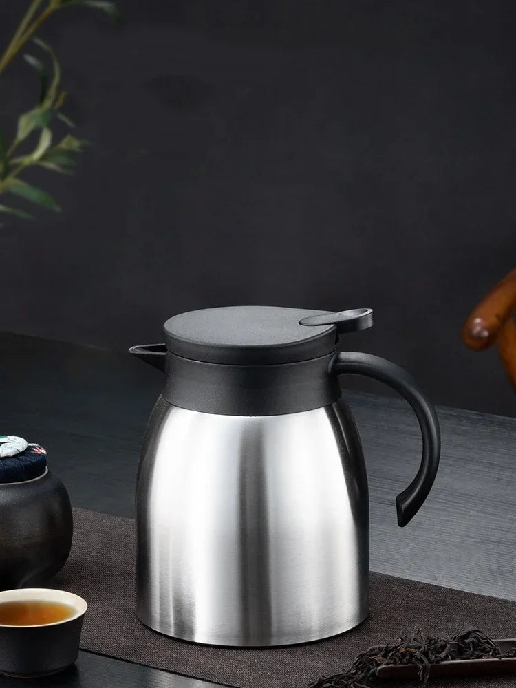 1200ml Stainless Steel Thermos Bottle Vacuum Insulation Leak-Proof Coffee Tea Kettle with Detachable Tea Strainer Kitchen Gadget