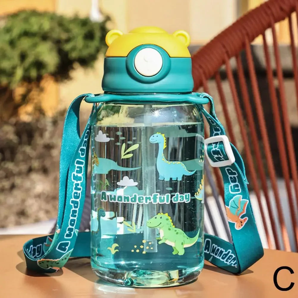 Cute Kids Water Bottle with Straw Free BPA Leakproof Outdoor Portable Children's Cups School Water Bottle for Children Q9Z4