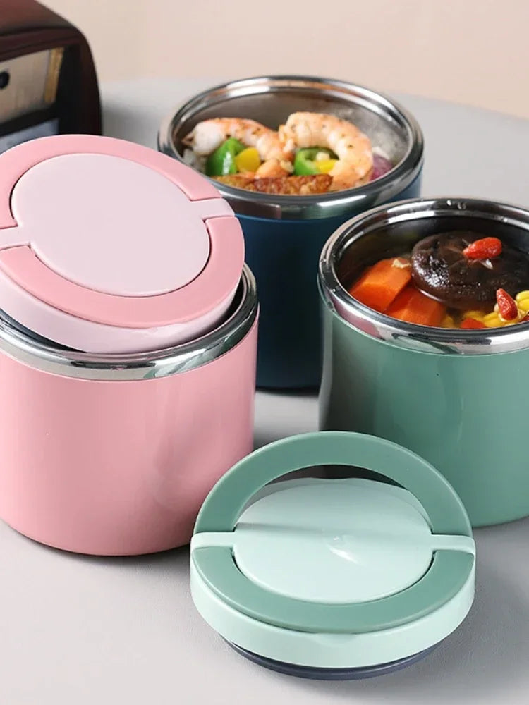 630/1000ML Food Thermal Jar Insulated Soup Cup Stainless Steel Vacuum Cup Lunch Box With Handle Portable Sealed Bento Box