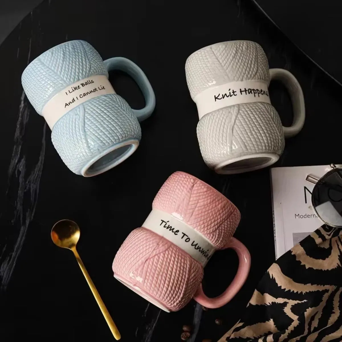 Ceramic Mug Cup Knitted Gift Water Cup Mugs Coffee Milk Tea Handle Cups Home Office Mugs Christmas Gifts Drinkware Home Gadgets - Gabriel