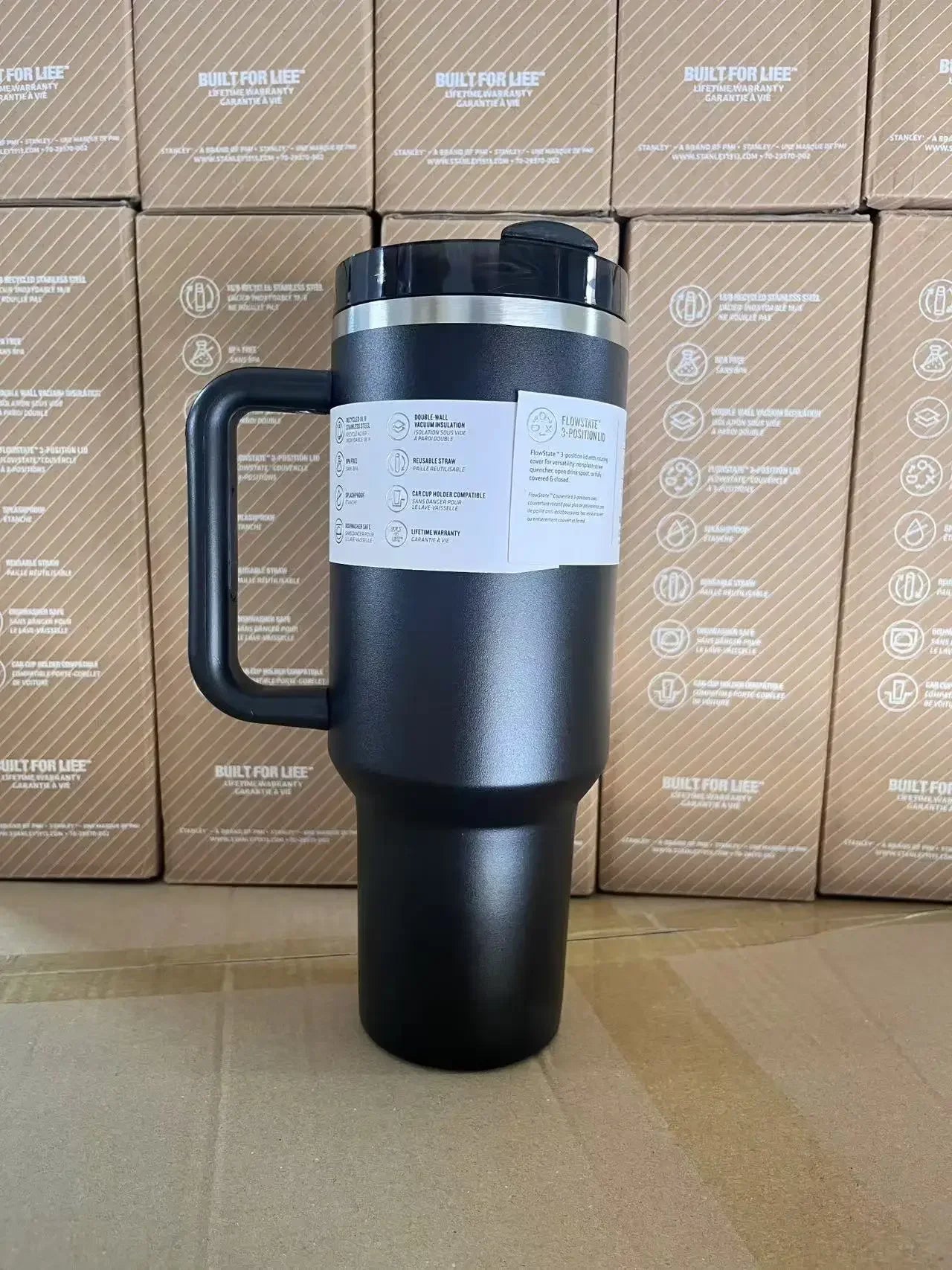 New High-Quality 40oz Stainless Steel Insulated Car Cup Coffee Cup With Straw Portable Large Capacity Travel Cup - Gabriel