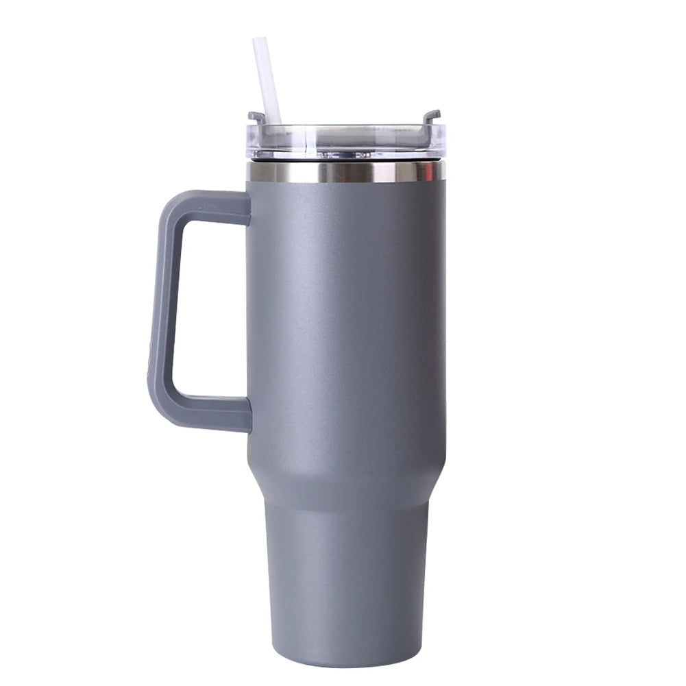 40oz Straw Insulated Tumbler with Handle Sports Water Bottle Stainless Steel Vacuum Thermal Insulated Mug for Women Men - Gabriel