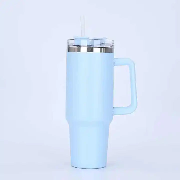 40oz Tumbler Vacuum Insulated Thermos Custom Travel Cup Stainless Steel Water Bottle Coffee Mugs With Handle Outdoor Drinkware - Gabriel