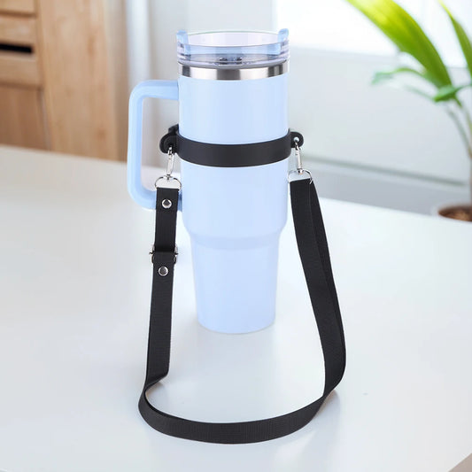 Water Bottle Handle with Adjustable Shoulder Strap Water Bottle Holder Hands Free Water Bottle Lanyard for Stanley 30oz/40oz Cup