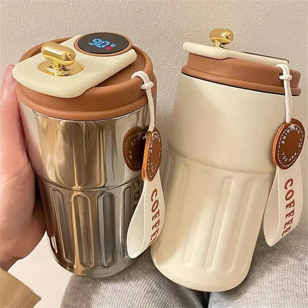 13.9oz Premium Insulated Travel Mug Temperature Display Vacuum Stainless Steel Coffee Cup Drinkware for Winter Christmas Gift