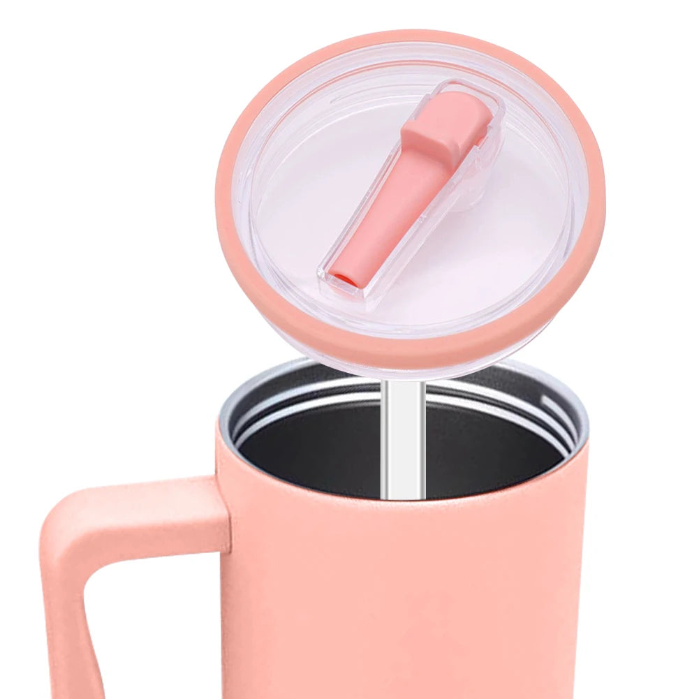 40Oz Tumbler Flip Straw Lid Replacement Spill Proof Reusable Straw Cap Dustproof Tumbler Lids for Stanley 40oz Mug Accessories