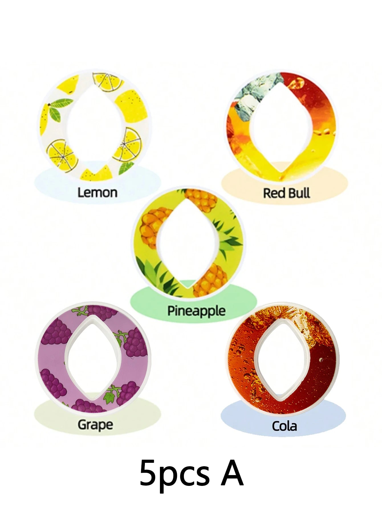 1/3/5/7PC Oval Fruit Drink Flavor Pod Creative 0 Sugar 0 Calorie Flavor Ring For Plastic Water Bottles Sports Water Cups Tool