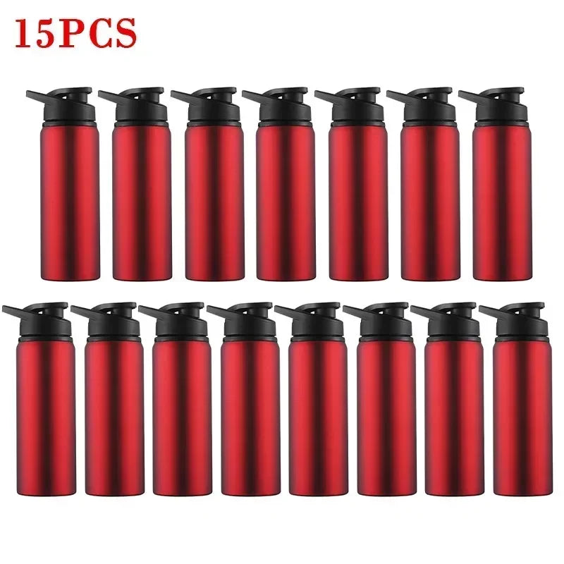 1-15PCS Portable Stainless Steel Bicycle Water Bottle Straight Drinking Outdoors Sports Travel Kettle Metal Water Bottle