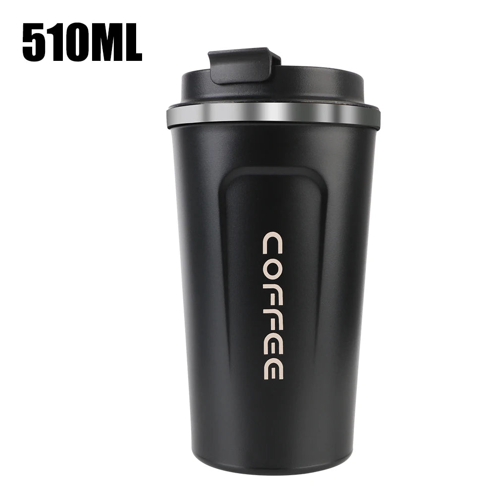 Thermo Cafe Car Thermos Mug for Tea Water Coffee Leak_Proof Travel Thermo Cup Coffee Mug 380/510ML Double Stainless Steel