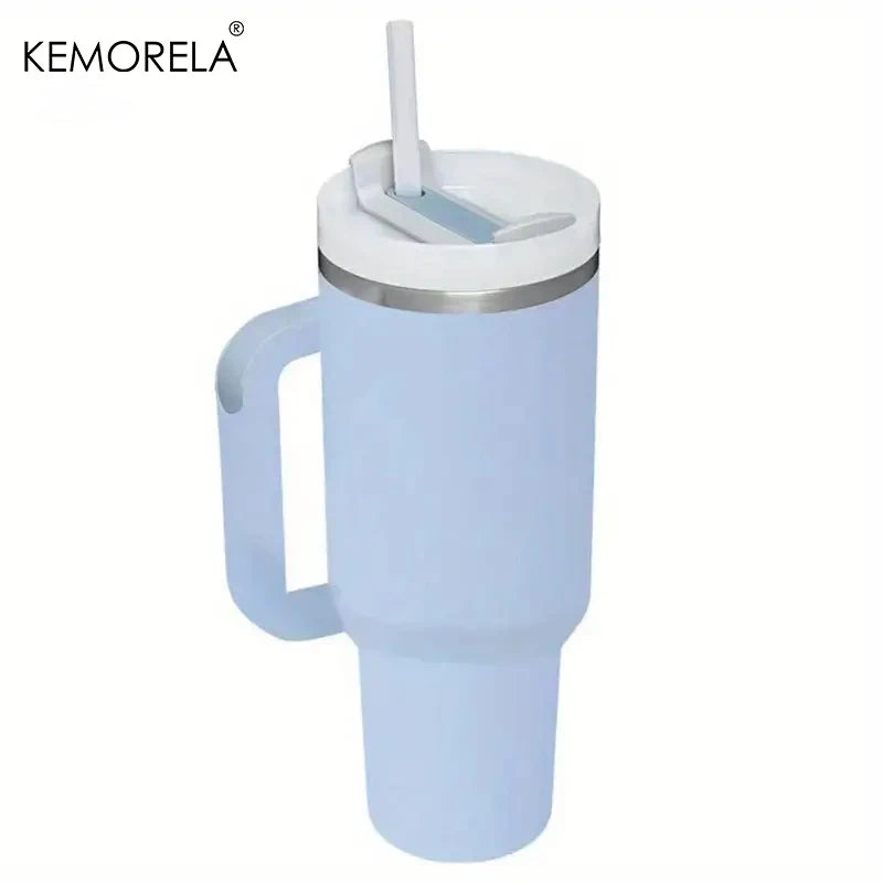 KEMORELA Tumbler With Handle Lid Straw Stainless Steel Water Bottle 887/1182ML Vacuum Thermos Cup Travel Car Coffee Mug - Gabriel