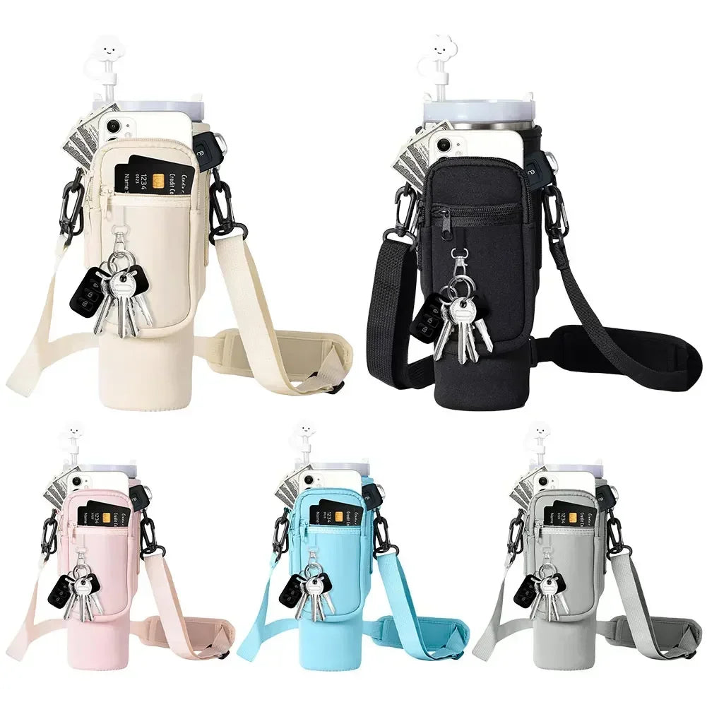 40oz Water Cup Holder Bag Diagonal Straddle Water Cup Shoulder Strap Mobile Phone Bag Card Bag Ordinary Key tool Cup Accessories