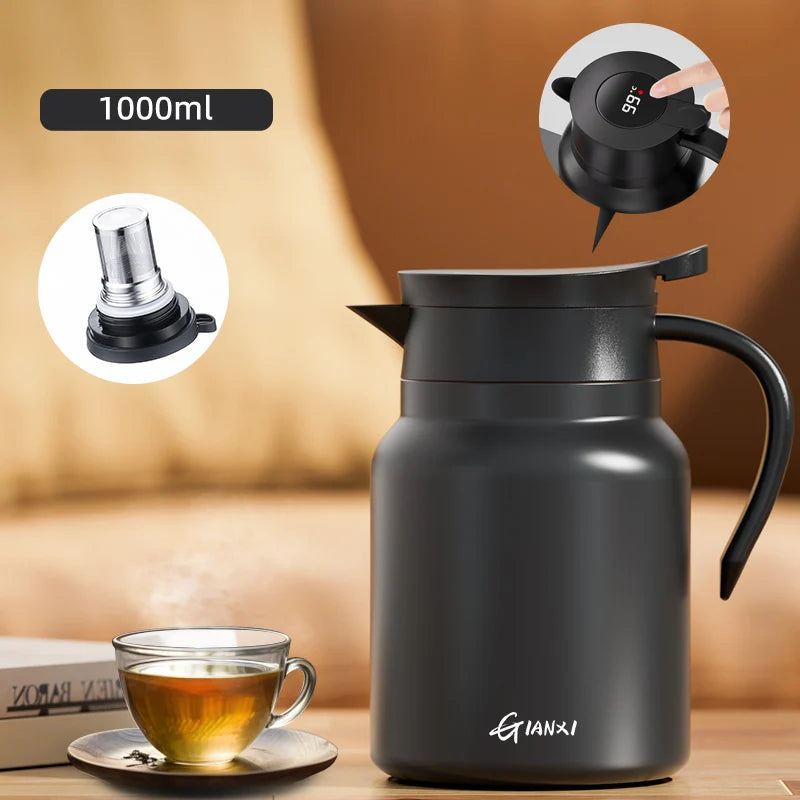 GIANXI 1000ML Keramik-Teekanne mit Innenfutter für Tee, Haushaltsfilterkaffeekanne mit Griff, Kaltwasserkessel, Kaffee- und Teegeschirr