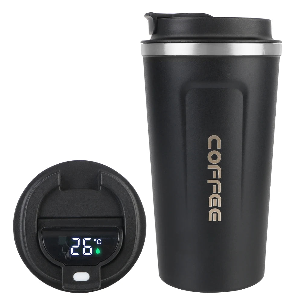 Thermo Cafe Kaffeebecher Auto Thermosbecher 380/510ML Auslaufsicher Reise Thermobecher für Tee Wasser Kaffee Doppel Edelstahl