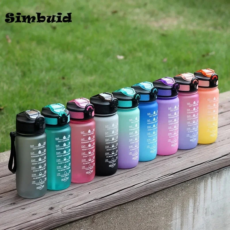 600ML Sports Water Bottle with Time Marker Leak-proof Cup Motivational Portable Water bottle for Outdoor Sport Fitness