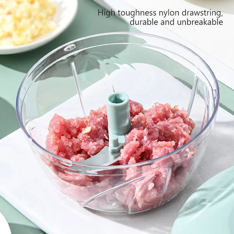 Kitchen Manual Garlic Press 500ml Manual Meat Mincer Garlic Chopper Multi-function Grinding Chopper Food Vegetables Cutter