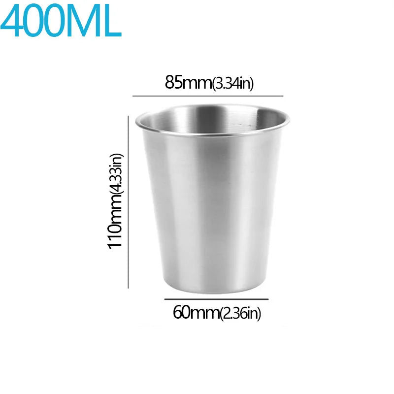 Stainless Steel Metal Cup Beer Cups Household Office Bar Wine Glass Coffee Tumbler Travel Camping Mugs Tea Mug Set Outdoor - Gabriel